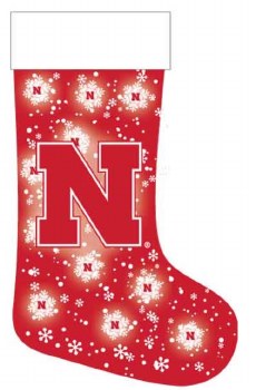 Ne Husker Snowflake Stocking