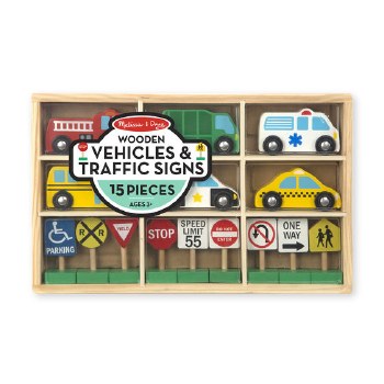 Wooden Vehicles &amp; Traffic Sign