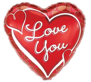 Foil Balloon 17" Beloved Hearts Love You