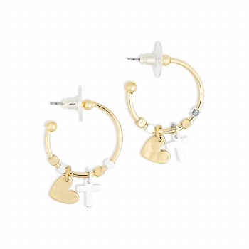 Giving Earrings Heart &amp; Cross