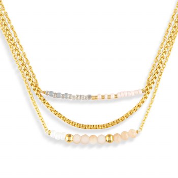 Kindness Necklace Set of 3 Gold Taupe