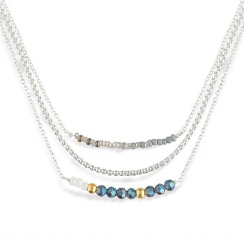 Kindness Necklace Set of 3 Silver Blue