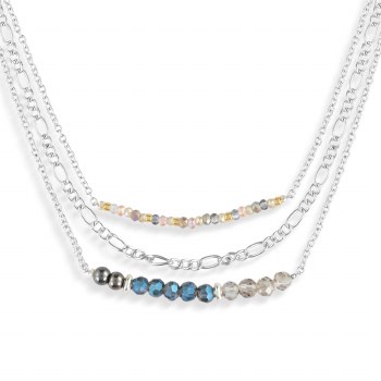 Kindness Necklace Set of 3 Silver Gray