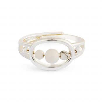 Be Calm Beaded Ring Silver