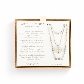 Beaded Prayer Necklace Gray