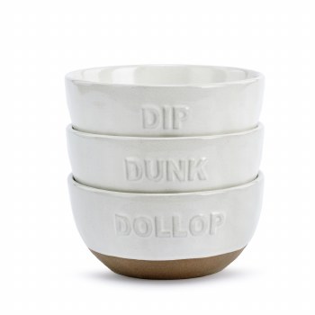 Dollop Dipping Bowls White Set of 3