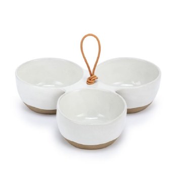 Lotta Delish Tri-bowl White