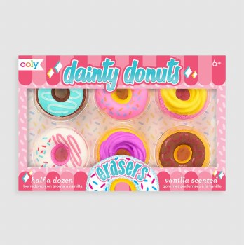 Dainty Donuts Vanilla Scented Puzzle Erasers Set of 6