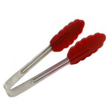 Mini Silicone Tongs Red