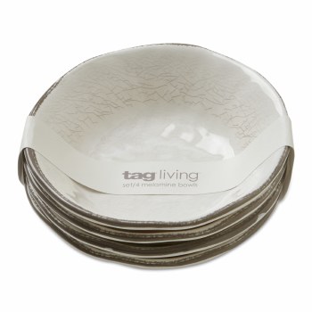 Melamine Veranda Bowls Set/4 Ivory