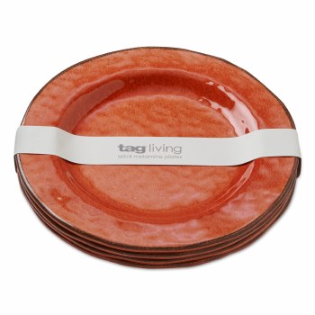 Melamine Salad Plate Coral Set/4