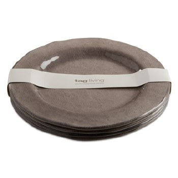 Melamine Dinner Plate Gray Set/4