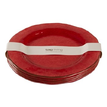Melamine Dinner Plate Red Set/4