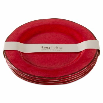 Melamine Salad Plate Red Set/4