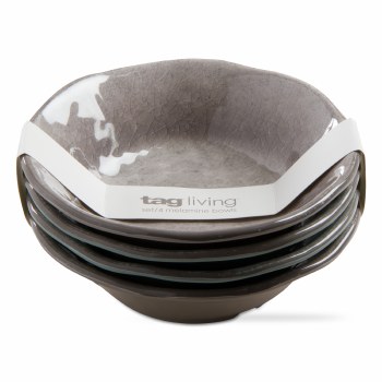 Melamine Veranda Bowls Set/4 Gray