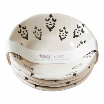 Melamine Henna Bowls Ivory Set/4