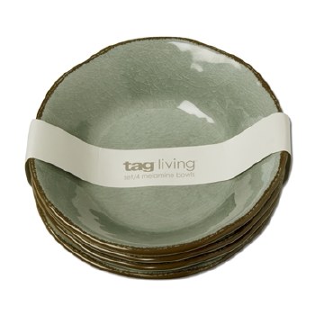 Melamine Veranda Bowls Set/4 Slate Blue