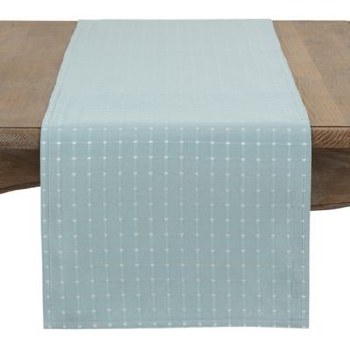 Cousu Stitched Runner 16x72 Aqua