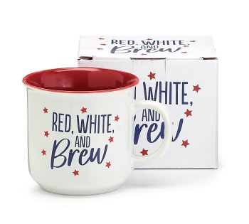 Mug Red White &amp; Brew