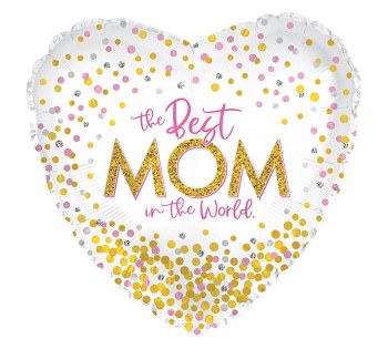 Foil Balloon 17" The Best Mom In The World Heart