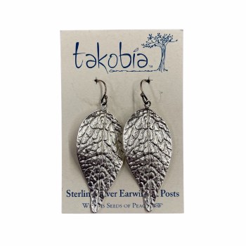 Earring Leaf Silver
