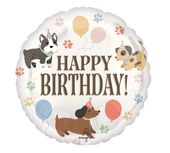 Foil Balloon 17" Happy Birthday Pawsome Party