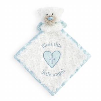 Guardian Angel Bear Blankie Blue