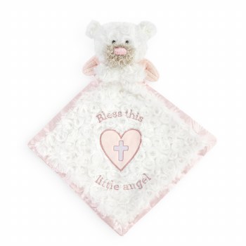 Guardian Angel Bear Blankie Pink