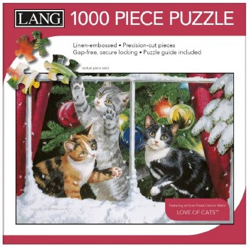 1000 Piece Puzzle Kitten Christmas