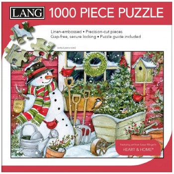 1000 Piece Puzzle Snowman Winter Garden