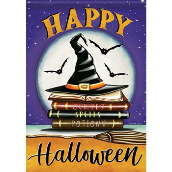 Garden Flag Witch &amp; Hat Books