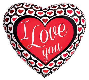 Foil Balloon 17" I Love You Hearts
