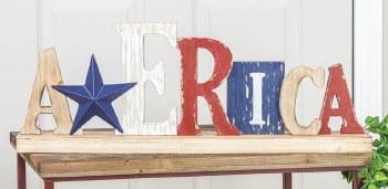 America Letters Tabletop Sign with Star