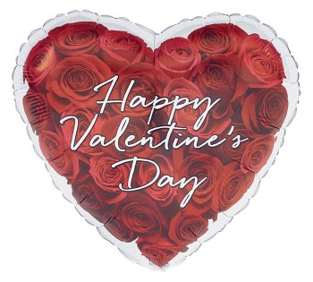 Foil Balloon 17" Happy Valentine's Day Rose Bouquet