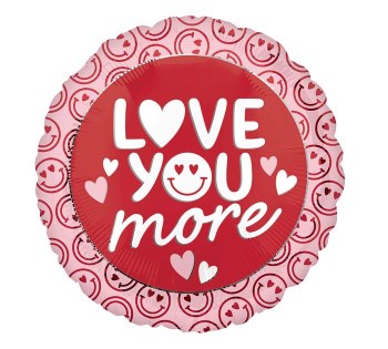 Foil Balloon 17" Love You More Smile
