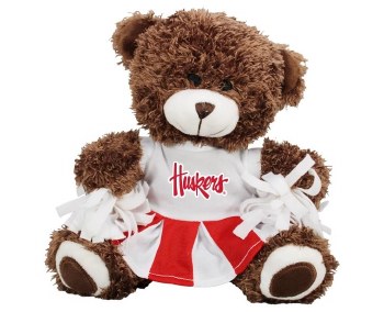 Nebraska Huskers Bear Cheerleader Plush