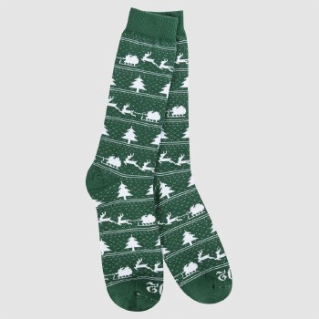 1902 Holiday Transit Crew Men's Socks Sleigh Green