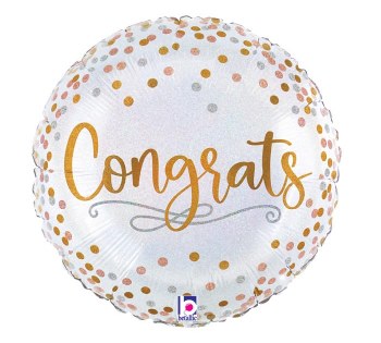 Foil Balloon 17" Congrats Confetti