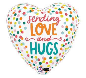 Foil Balloon 17" Sending Love And Hugs Heart