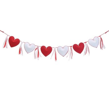 Garland Felt Red/white Heart