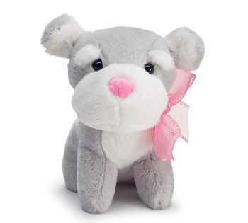 Puppy Gray White with Pink Bow