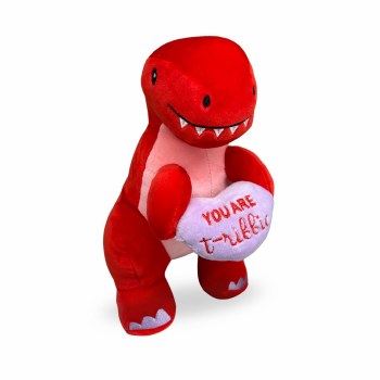Plush Valentine T-rex W/heart
