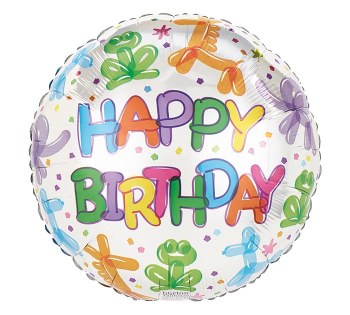 Foil Balloon 17" Happy Birthday Balloon Animals