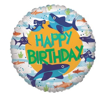 Foil Balloon 17" Birthday Shark