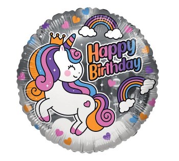 Foil Balloon 17" Birthday Unicorn