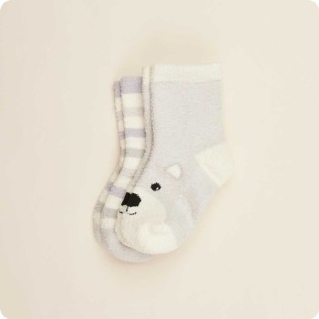 Crew Sock Marshmallow Bear MD Set of 2