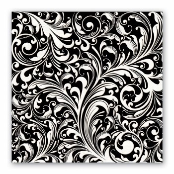 Black Florentine Luncheon Napkin