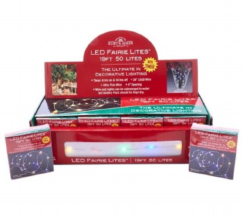 19' 50-Light Battery-Operated Multicolored LED Fairy Lights