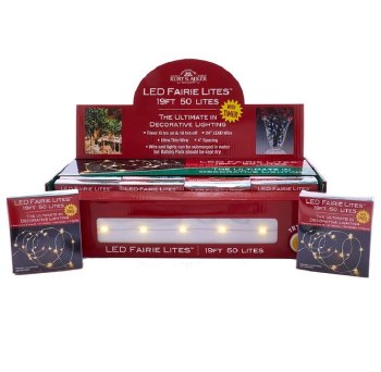 19' 50-Light Battery-Operated Warm White LED Fairy Lights
