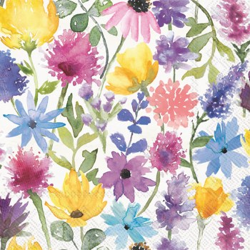 Cocktail Napkin Summer Floral Cream